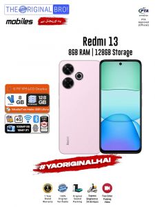 Redmi 13 - 8GB RAM - 128GB Storage - Easy Monthly Installments - PTA Approved - 1 Year Official Warranty - The Original Bro Mobiles - TOB70